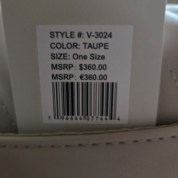 Valentino Orlandi Quilted Crossbody Bag with Coin Pouch – Taupe Nude – NWT - Picture 6 of 8